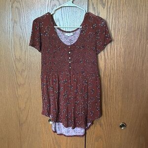 Maurices Floral Short-Sleeve Blouse